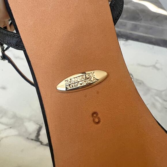 NEW Badgley Mischka Odelia Black Embellished Evening Sandal Heel Size 8 - Picture 10 of 10